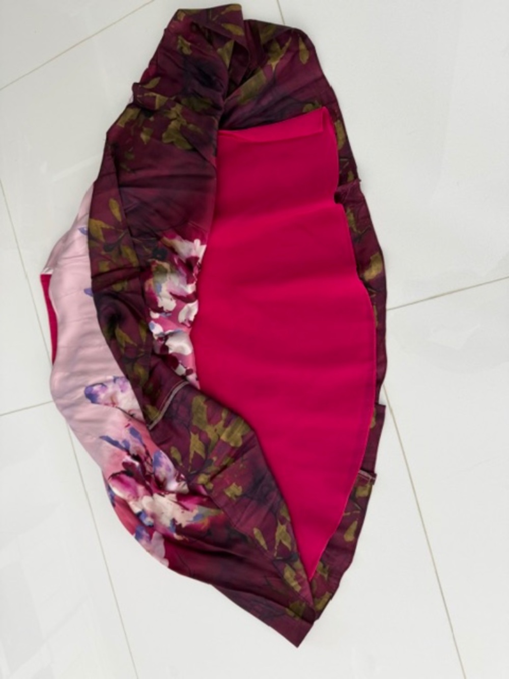 Floral Border Print fare skirt